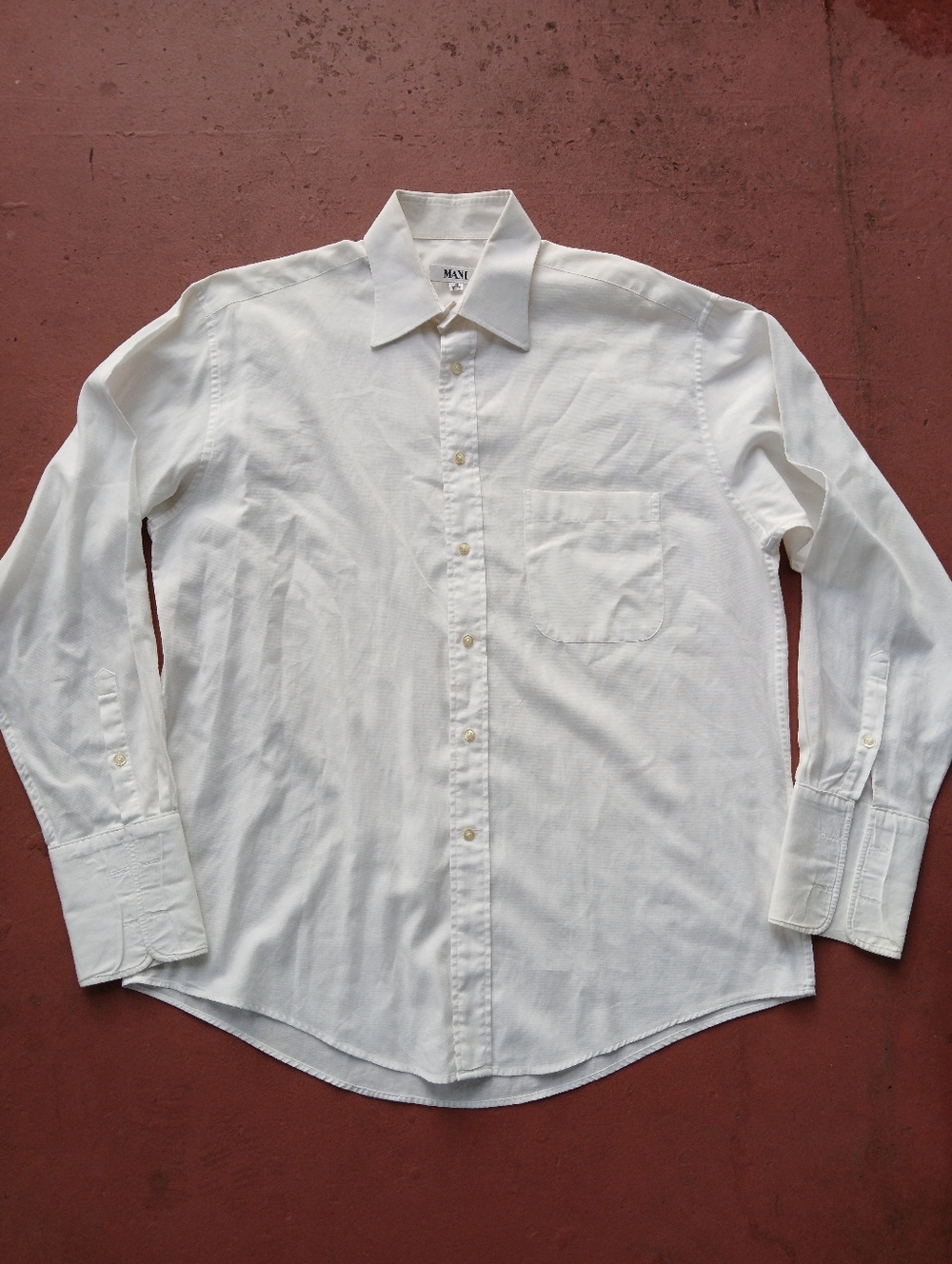 Giorgio Armani Shirt Men 15-32/33 Mani Dress Formal Shirt French Cuff Vtg 80s